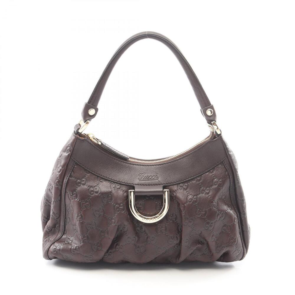 Gucci Abbey Gucci Guccissima Shoulder Bag Leather Brown